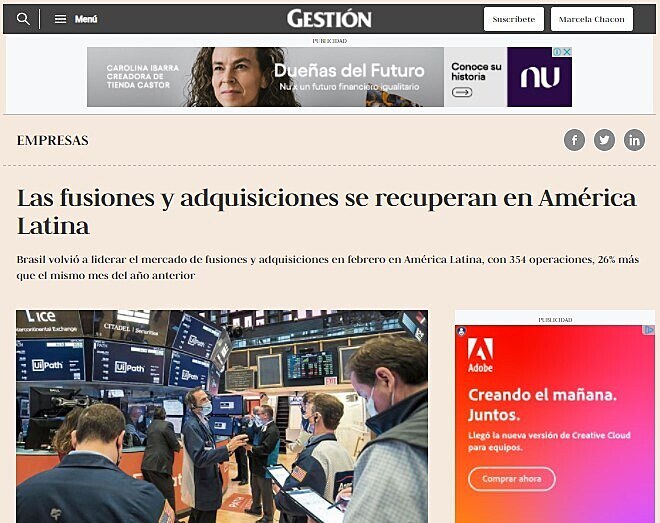 Las fusiones y adquisiciones se recuperan en América Latina